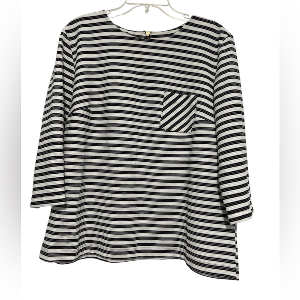 Merona Black and White Boxy 3/4 Sleeve Blouse